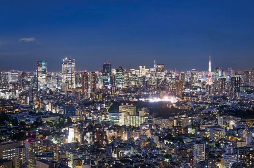 Yebisu Garden Tower Sky Lounge View toward the east