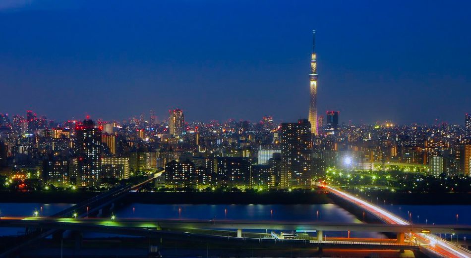 Night View of Tokyo from  Tower Hall Funabori